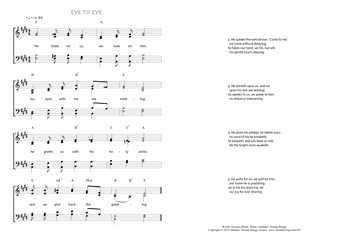 Hymn score of: He looks on us, we look on him - Eye to Eye (Horatius Bonar/Johannes Thomas Rüegg)
