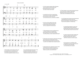 Hymn score of: Oh, oneness beyond all that words can tell! - One Body (Horatius Bonar/Johannes Thomas Rüegg)