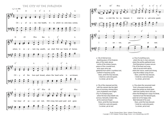 Hymn score of: City of celestial health - The City of the Forgiven (Horatius Bonar/Johannes Thomas Rüegg)