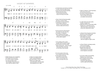 Hymn score of: Night of wonder, night of glory - Night of wonder (Horatius Bonar/Johannes Thomas Rüegg)