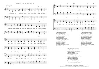 Hymn score of: The Christ of God hath come - Made of a Woman (Horatius Bonar/Johannes Thomas Rüegg)