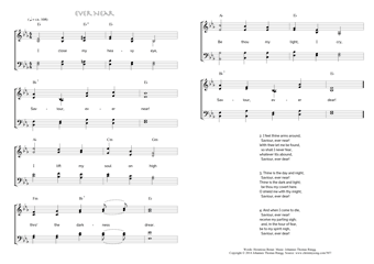 Hymn score of: I close my heavy eye - Ever Near (Horatius Bonar/Johannes Thomas Rüegg)
