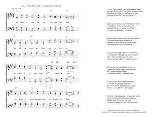 Hymn score of: He came a leper, all unclean and foul - As many as Touched Him (Horatius Bonar/Johannes Thomas Rüegg)