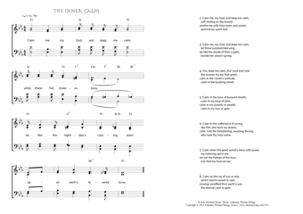 Hymn score of: Calm me, my God, and keep me calm - The inner calm (Horatius Bonar/Johannes Thomas Rüegg)