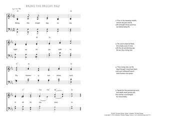 Hymn score of: Bring the bright day to me - Bring the Bright Day (Horatius Bonar/Johannes Thomas Rüegg)