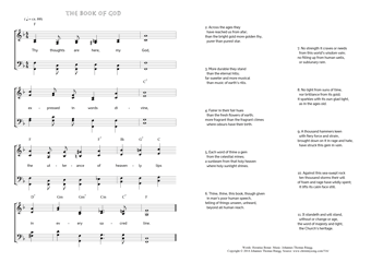 Hymn score of: Thy thoughts are here, my God - The Book of God (Horatius Bonar/Johannes Thomas Rüegg)