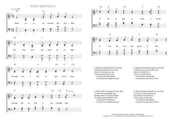 Hymn score of: Dead unto sin through him who died - Dead and alive (Horatius Bonar/Johannes Thomas Rüegg)