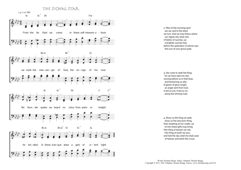 Hymn score of: From the far East we come - The Signal Star (Horatius Bonar/Johannes Thomas Rüegg)
