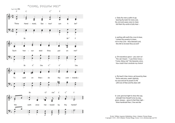 Hymn score of: Thine Handmaid, Saviour! can it be? - Come, follow me! (William Augustus Muhlenberg/Johannes Thomas Rüegg)