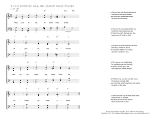 Hymn score of: Thou Lord of all, on earth hast dwelt (Samuel Prideaux Tregelles/Johannes Thomas Rüegg)