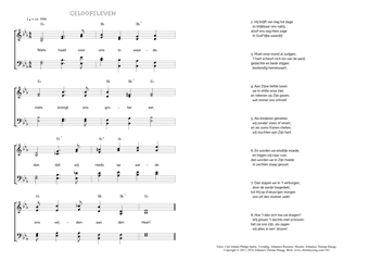 Hymn score of: Niets haalt voor ons in waarde - Geloofsleven (Carl Johann Philipp Spitta/Johannes Riemens/Johannes Thomas Rüegg)