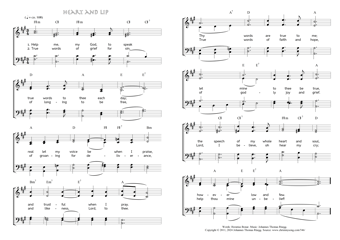 Hymn score of: Help me, my God, to speak - Heart and lip (Horatius Bonar/Johannes Thomas Rüegg)