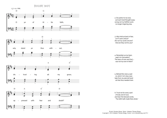 Hymn score of: O ye of little faith - Doubt not (Horatius Bonar/Johannes Thomas Rüegg)