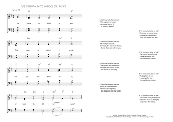 Hymn score of: Ye know not what ye ask! (Horatius Bonar/Johannes Thomas Rüegg)