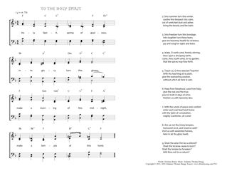 Hymn score of: Holy Spirit, spring of gladness - To the Holy Spirit (Horatius Bonar/Johannes Thomas Rüegg)