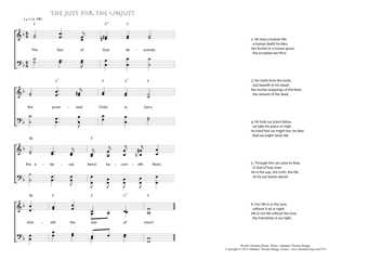 Hymn score of: The Son of God descends - The Just for the Unjust Cleansed (Horatius Bonar/Johannes Thomas Rüegg)