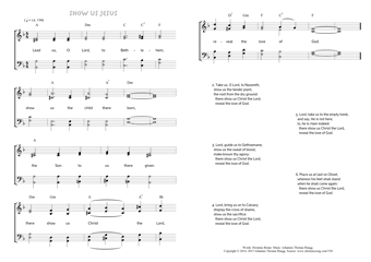 Hymn score of: Lead us, O Lord, to Bethlehem - Show us Jesus (Horatius Bonar/Johannes Thomas Rüegg)