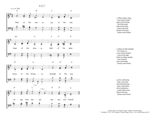 Hymn score of: Rest of the weary - Rest (John S. B. Monsell/Johannes Thomas Rüegg)