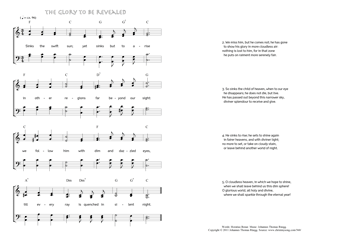 Hymn score of: Sinks the swift sun - The glory to be revealed (Horatius Bonar/Johannes Thomas Rüegg)