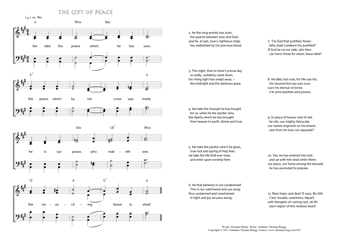 Hymn score of: We take the peace which he has won - The gift of peace (Horatius Bonar/Johannes Thomas Rüegg)