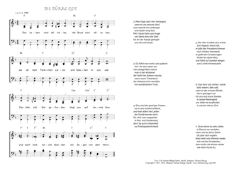 Hymn score of: Das Leben wird oft trübe - Die dürre Zeit (Carl Johann Philipp Spitta/Johannes Thomas Rüegg)