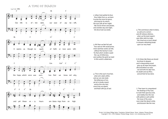 Hymn score of: Our life is often dark - A time of dearth (Carl Johann Philipp Spitta/Richard Massie/Johannes Thomas Rüegg)