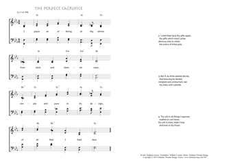 Hymn score of: I place an offering at thy shrine - The perfect sacrifice (Madame Guyon/William Cowper/Johannes Thomas Rüegg)