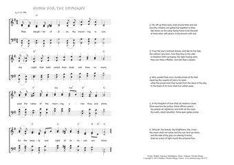 Hymn score of: Rise, daughter of Zion, thy mourning is o'er - Hymn for the Epiphany (William Augustus Muhlenberg/Johannes Thomas Rüegg)