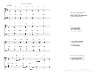 Hymn score of: To the name of God on high - Give glory (Horatius Bonar/Johannes Thomas Rüegg)