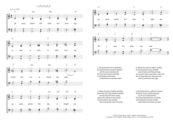 Hymn score of: Upward, where the stars are burning - Upward (Horatius Bonar/Johannes Thomas Rüegg)
