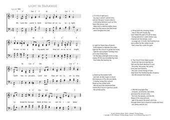 Hymn score of: Ah, Lord, the world is dark! - Light in darkness (Horatius Bonar/Johannes Thomas Rüegg)