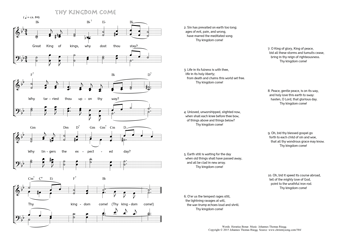 Hymn score of: Great King of kings, why dost thou stay? - Thy Kingdom Come (Horatius Bonar/Johannes Thomas Rüegg)