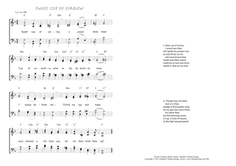 Hymn score of: Sweet Cup of sorrow (Horatius Bonar/Johannes Thomas Rüegg)