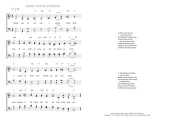 Hymn score of: Sweet Cup of sorrow (Horatius Bonar/Johannes Thomas Rüegg)