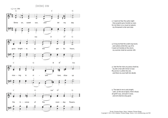 Hymn score of: Shine on, sweet sun, and let my day - Shine on (Horatius Bonar/Johannes Thomas Rüegg)