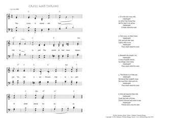 Hymn score of: The cross, it standeth fast - Cross and throne (Horatius Bonar/Johannes Thomas Rüegg)