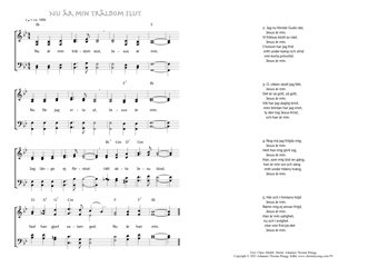 Hymn score of: Nu är min träldom slut (Clara Ahnfelt/Johannes Thomas Rüegg)
