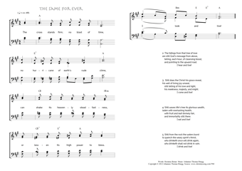 Hymn score of: The cross stands firm - The Same for Ever (Horatius Bonar/Johannes Thomas Rüegg)