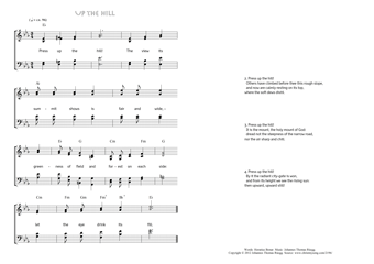 Hymn score of: Press up the hill! - Up the hill (Horatius Bonar/Johannes Thomas Rüegg)