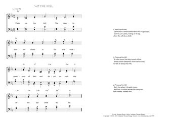 Hymn score of: Press up the hill! - Up the hill (Horatius Bonar/Johannes Thomas Rüegg)