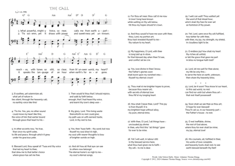 Hymn score of: What powerful, mighty Voice, so near - The call (John Nelson Darby/Johannes Thomas Rüegg)