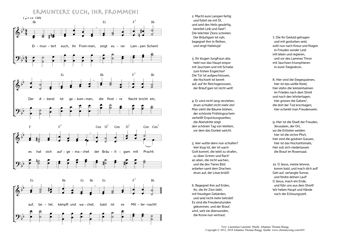 Hymn score of: Ermuntert euch, ihr Frommen! (Laurentius Laurentii/Johannes Thomas Rüegg)