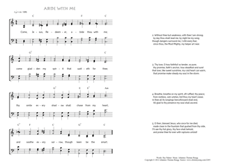 Hymn score of: Come, Jesus, Redeemer, abide thou with me - Abide with me (Ray Palmer/Johannes Thomas Rüegg)