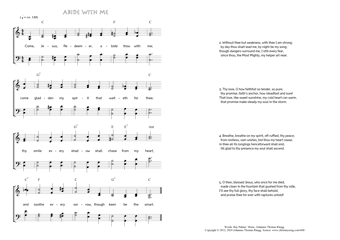 Hymn score of: Come, Jesus, Redeemer, abide thou with me - Abide with me (Ray Palmer/Johannes Thomas Rüegg)