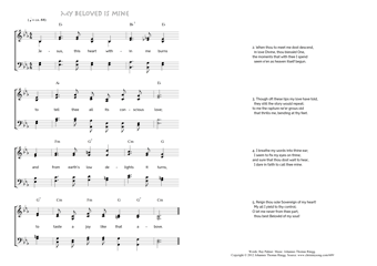 Hymn score of: Jesus, this heart within me burns - My Beloved is mine (Ray Palmer/Johannes Thomas Rüegg)
