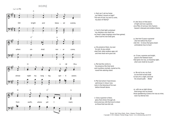 Hymn score of: Oh! bright and blessed scenes - Home (John Nelson Darby/Johannes Thomas Rüegg)