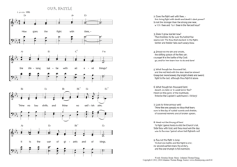 Hymn score of: How goes the fight with thee - Our battle (Horatius Bonar/Johannes Thomas Rüegg)