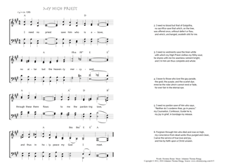Hymn score of: I need no priest save him who is above - My High Priest (Horatius Bonar/Johannes Thomas Rüegg)