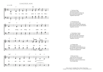 Hymn score of: That Holy One - Consider him (Anson D. F. Randolph/Johannes Thomas Rüegg)