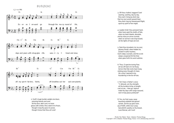 Hymn score of: Ever as I onward go - Burdens (Ray Palmer/Johannes Thomas Rüegg)